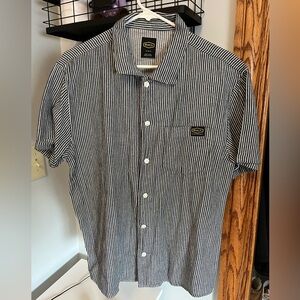 RVCA Women’s Black and White Striped Shirt - M